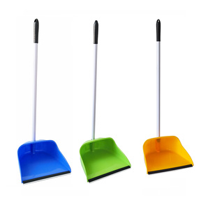 Item No.7003 household plastic upright dustpan with long stick, metal handle plastic dustpan