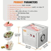 Vriesmachine voor ijs met ijssiroop, van roestvrij staal, voor commercieel gebruik, met hoge productiviteit en nieuwe technologie.
