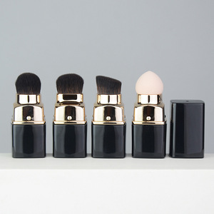 Pinceaux de maquillage de luxe OEM multifonctionnels, mini, portables, durables, abordables, pour le visage, format voyage, végétaliens, personnalisés, 3 en 1, 4 en 1 - Product Image 3