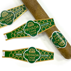 High Quality 3D Raised <b>Gloss</b> Adhesive <b>Paper</b> Cigar Sticker Custom Label with Golden Foil Embossed Design Scratch-Off Bands - Product Image 2