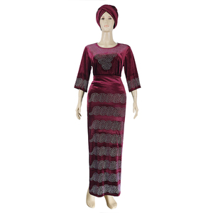 H & D Thiết Kế Mới Hot Bán Phụ Nữ Nhung Ăn Mặc Quần Áo Châu Phi Với Khăn Dresses Cho Phụ Nữ Mùa Đông Ăn Mặc - Product Image 3