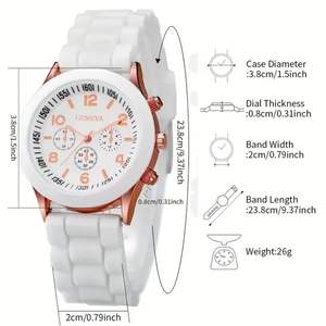 NYY 4개 세트 도매 커플 제네바 쿼츠 손목시계 세트 하트 비즈 팔찌 포함 - Product Image 6