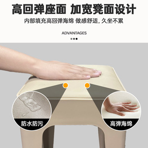 Modern Minimalist <b>Plastic</b> <b>Stool</b> 28cm Stackable Home Living Room Furniture - Product Image 4