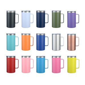 Taza de Café Aislada de Acero Inoxidable con Logotipo Personalizado, Asa y Tapa Transparente - Product Image 4