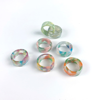 Hot Sale China Mode Vintage bunte Harz Acryl Kunststoff Ringe Schmuck Fingerring für Frauen