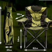 Chaise pliante portable à coussin en métal pour le camping, chaise pliante en métal avec logo personnalisé pour coussin