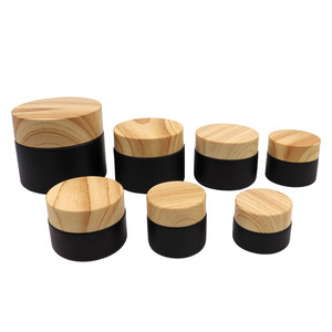 Emballage de luxe écologique en verre noir avec couvercle noir pour crème et soin du visage, disponible en 5g, 10g, 15g, 20g, 30g, 50g, 60g, 100g - Product Image 6