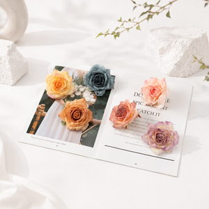 Têtes de fleurs artificielles multicouches en forme de pétales de rose, style français, pour décorations d'angle, allées de mariage, installations au plafond et vitrines de magasin - Product Image 2