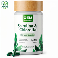 Capsules de spiruline et de chlorelle pour adultes, super-aliment vert, herbe d'alfalfa, réduit la fatigue, complément nutritionnel