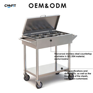 CFT Maßgefertigter Schwerlast-Edelstahl-Restaurantküchenwagen NSF-Zertifiziert 300kg/m Tragfähigkeit 4-Rad-Lenkrollen für Lebensmittel - Product Image 2