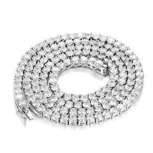 Collier pour homme en cuivre plaqué or, micro-incrusté de zircon, 4 mm, 61 cm, or blanc, bijoux cadeau - Product Image 4
