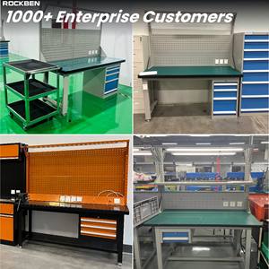 ROCKBEN Heavy Duty Aço Bancada Oficina Garagem Bancada com Armazenamento Modular Bancada Resistente Workstation Eletrônico - Product Image 5