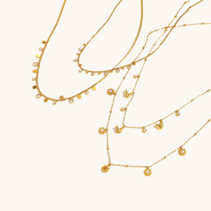 Kalung Hati Baja Tahan Karat Dingran N3602 untuk Wanita, Berlapis Emas 18K, Liontin Hati, Perhiasan Hipoalergenik dengan Rantai - Product Image 4