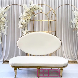Divano <span class=keywords><strong>Nuziale</strong></span> in Acciaio Inossidabile Effetto Sogno, Sedie Chaise per Sposi, Ideale per Ricevimenti di Matrimonio, Esterni e Soggiorni Moderni - Bestseller - Product Image 3