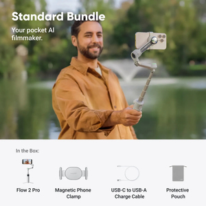 Nouveau Insta360 Flow 2 Pro avec trépied et miroir <span class=keywords><strong>selfie</strong></span> intégrés, Deep Track 4.0 avec suivi longue distance et de groupe - Product Image 1