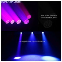 Projecteur de scène LED RVBW 4-en-1 étanche IP65 19x40W avec zoom 4-45 degrés pour concerts, DJ et spectacles - Lyre mobile à effet wash