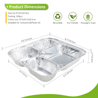 Barquettes en aluminium Qiangli à 4 compartiments avec couvercles en plastique, assiettes jetables à compartiments pour la restauration et le stockage personnel des aliments