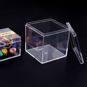 Clear Acrylic Plastic Square Cube Small Acrylic Box with Lid, Storage Boxes Organizer Containers for Candy Pill and Tiny Jewelry