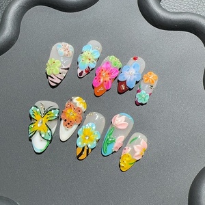 Produits en gros 3D Advanced <span class=keywords><strong>Patch</strong></span> Pure Sculpture Fleur <span class=keywords><strong>Faux</strong></span> <span class=keywords><strong>Ongles</strong></span> Romantique Nails Art Glitter Shell Beach Handwork Nail - Product Image 1