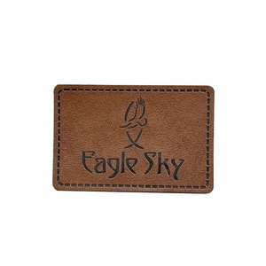 Low MOQ Wholesale Sew on Garment Sewing Patch Custom PU Leather Embossed Logo Badges PU <strong>Jeans</strong> Patch Leather <strong>Labels</strong> - Product Image 4