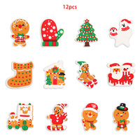 LS Creative Kit de Peinture Diamant 5D DIY à Suspendre, 12 pièces, Pendentif Arbre de Noël, Paysage Floral, Décoration Cadeau en Papier