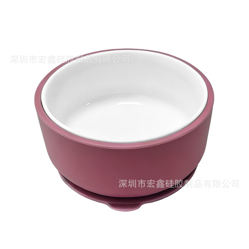 Bol rond en céramique rose foncé