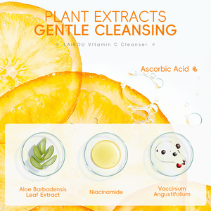 LAIKOU 50g Crema Facial para Control de Grasa con Vitamina C, Limpiador Facial Blanqueador e Iluminador de Limpieza Profunda - Product Image 4