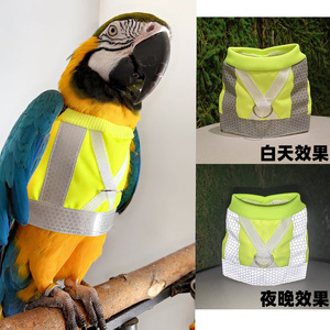 Abbigliamento riflettente per pappagalli, imbracatura per uccelli domestici, pannolino, sacchetto per escrementi, biancheria intima, tuta da volo per piccioni - Product Image 1