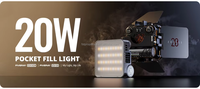 ZHIYUN FIVERAY M20C RGB M20 Bi-color 20W LED Lumière Vidéo LED Bicolore pour Photographie, Éclairage d'Appoint, Contrôle par Application pour Studio Photo et Tournage