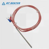 Sensor Suhu RTD PT100 3 Kawat Industri 4x100mm Kelas A Probe Baja Tahan Karat Termokopel Platinum untuk Autoklaf Uap