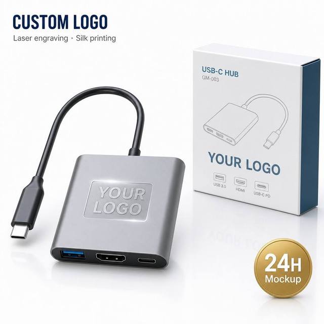 USB C to HDTV 3in1 Hub 4K 60Hz PD100W 85W Output USB3.0 5Gbps Aluminum Compact Home Entertainment TV for MacBook Windows Phone