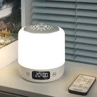 Lampe de chevet LED avec horloge numérique, télécommande, variateur d'intensité, 3 températures de couleur, lampe de table rechargeable