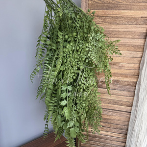 Fougère persane artificielle Jinxi 110 cm en caoutchouc souple pour décoration intérieure et extérieure, plante verte suspendue au mur ou au plafond pour mariage - Product Image 2