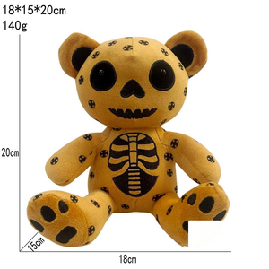 Peluche di Halloween Personalizzati all'Ingrosso: Orso Teschio Tan con Zampe, Varie Misure Grandi, per Distributori Automatici e Negozi - Product Image 1