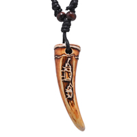 Collier en os de yak de style rétro tribal FX049, imitation ivoire, pendentif éléphant, collier ras du cou, amulette tendance, cadeau de bijoux