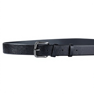 Cinturón de Cuero Genuino de Piel de Vaca para Hombre con Hebilla Cuadrada de Aleación, Logotipo Personalizado, Estilo Formal y Casual, 3.4cm de Ancho - Product Image 3