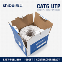 Câble de raccordement Ethernet Shibei Cat6 UTP en cuivre massif PVC, 4 paires, 23AWG, 500 MHz, 305 m, pour centre de données et câblage structuré de bureau (vente en gros)
