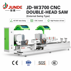 Sierra Circular de Doble Cabezal JUNDE, Nueva, Tipo Oscilante CNC, Sistema de Control PLC, Máquina de Corte de 45 y 90 Grados para Aluminio - Product Image 1