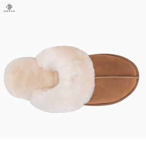 Personnalisable pour femmes Uggh pour pantoufles avec vraie fourrure de <span class=keywords><strong>mouton</strong></span> hiver confortable chaud semelle épaisse léger usage intérieur semelle intérieure en <span class=keywords><strong>laine</strong></span> - Product Image 2