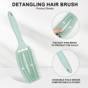 Peine <span class=keywords><strong>de</strong></span> costilla esponjoso curvo grande personalizado, cepillo para peinar el cabello rizado, desenredador húmedo y seco <span class=keywords><strong>de</strong></span> salón, herramientas <span class=keywords><strong>de</strong></span> peluquerí<span class=keywords><strong>a</strong></span> para uso doméstico femenino - Product Image 3