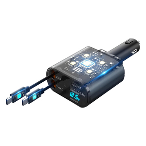 4 trong 1 nhanh chóng có thể thu vào xe sạc LED hiển thị kỹ thuật số USB C Cổng <span class=keywords><strong>adapter</strong></span> 5V/2.4A đầu ra cho điện thoại tai nghe - Product Image 6