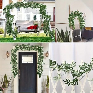 Guirlandes artificielles de feuilles de saule Xi Ye 1,8 m en soie, verdure style nordique pour décorations de mariage et de maison - Product Image 3