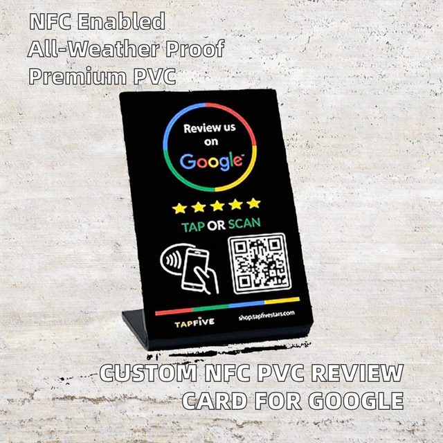 Customized High-end Acrylic NFC RFID Review Stand with NTAG216 Chip for Hotel Access Control Waterproof