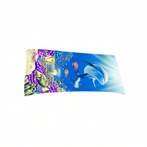 Asciugamano da spiaggia HDJ 70x140 cm con stampa di coralli e delfini, in microfibra, per donna, design tropicale estivo - Product Image 1