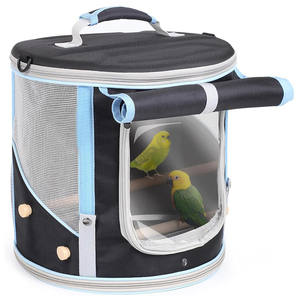 Sac à dos de transport pour oiseaux rond avec fenêtre transparente pour perroquets, calopsittes, agapornis – Cage de transport cylindrique pour animaux de compagnie - Product Image 2