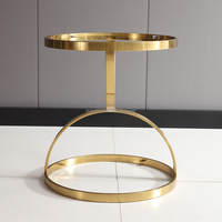 Table basse ronde à double niveau mobile, petite et moderne, en métal doré, avec plateau en verre trempé et en marbre, pour salon, meubles de luxe
