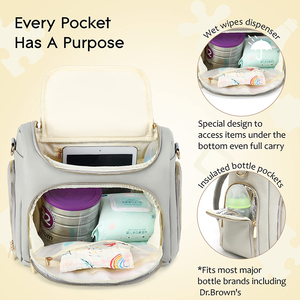 Útil conjunto de bolsas de pañales para bebés, bolsa de pañales de cuero PU, <span class=keywords><strong>mochila</strong></span> grande de maternidad, <span class=keywords><strong>mochila</strong></span> para mamá, guardería con cambiador - Product Image 4
