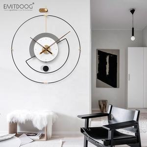 Emidoog-Reloj de pared creativo sin tic-tac, decoración del hogar, tablero ecológico y de Metal, minimalista, moderno, 3D, decoración artística de lujo - Product Image 6
