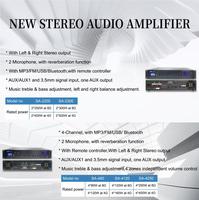 Penguat daya stereo 4 saluran, penguat daya MP3/FM/USB/ Bluetooth