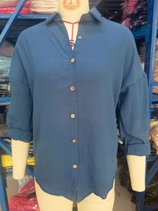 Damen-Hemdbluse mit Knöpfen, locker geschnitten, lange Ärmel, mit Taschen, lässig, für den Alltag, Büro, Damen-Oberteil - Product Image 2